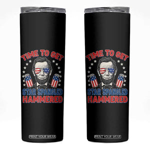 Time To Get Star Spangled Hammered Abraham Lincoln Skinny Tumbler Funny 4th of July