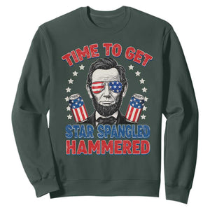 Time To Get Star Spangled Hammered Abraham Lincoln Sweatshirt Funny 4th of July