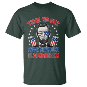 Time To Get Star Spangled Hammered Abraham Lincoln T Shirt Funny 4th of July