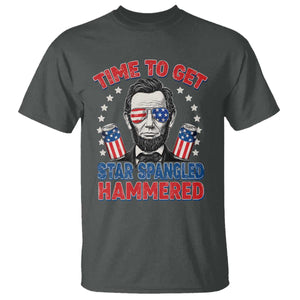 Time To Get Star Spangled Hammered Abraham Lincoln T Shirt Funny 4th of July