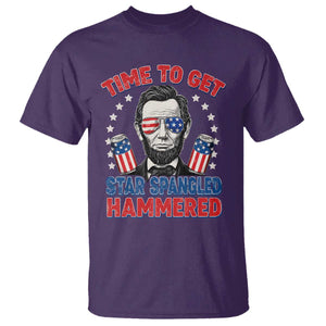 Time To Get Star Spangled Hammered Abraham Lincoln T Shirt Funny 4th of July