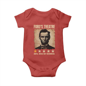 Abraham Lincoln Ford's Theatre Baby Onesie Awful Would Not Recommend Funny US History
