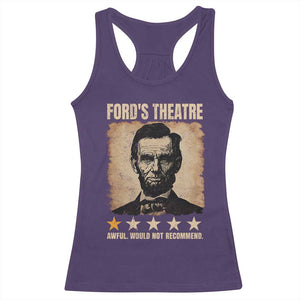 Abraham Lincoln Ford's Theatre Racerback Tank Top Awful Would Not Recommend Funny US History