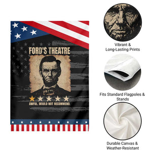 Abraham Lincoln Ford's Theatre Patriotic Garden Flag Awful Would Not Recommend Funny US History