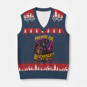 Prepare For Beeyatle V-Neck Knit Sweater Vest Funny Goat Wizard LitRPG Lover
