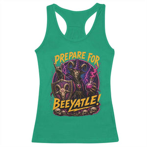 Prepare For Beeyatle Racerback Tank Top Funny Goat Wizard LitRPG Lover
