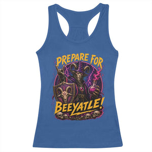 Prepare For Beeyatle Racerback Tank Top Funny Goat Wizard LitRPG Lover