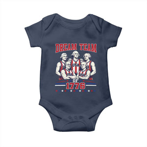 Dream Team of 1776 Funny Basketball 4th of July Founding Fathers Baby Onesie