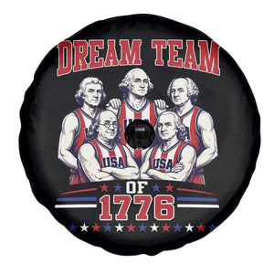 Dream Team of 1776 Funny Basketball 4th of July Founding Fathers Spare Tire Cover