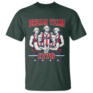 Dream Team of 1776 Funny Basketball 4th of July Founding Fathers T Shirt