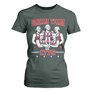 Dream Team of 1776 Funny Basketball 4th of July Founding Fathers T Shirt For Women
