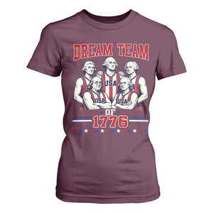 Dream Team of 1776 Funny Basketball 4th of July Founding Fathers T Shirt For Women