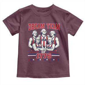 Dream Team of 1776 Funny Basketball 4th of July Founding Fathers Toddler T Shirt