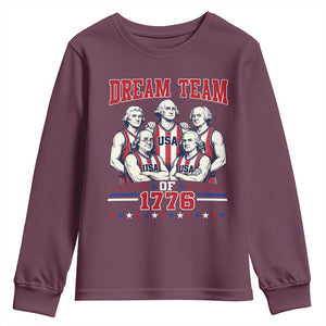 Dream Team of 1776 Funny Basketball 4th of July Founding Fathers Youth Sweatshirt