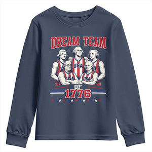 Dream Team of 1776 Funny Basketball 4th of July Founding Fathers Youth Sweatshirt