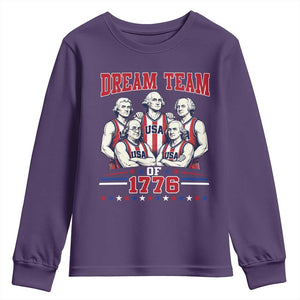 Dream Team of 1776 Funny Basketball 4th of July Founding Fathers Youth Sweatshirt