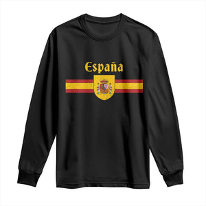 Espana Escudo Retro Spain Coat of Arms and Flag Español Long Sleeve Shirt TS11 Black Print Your Wear
