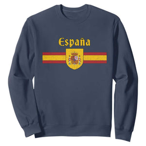 Espana Escudo Retro Spain Coat of Arms and Flag Español Sweatshirt TS11 Navy Print Your Wear