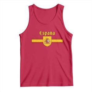 Espana Escudo Retro Spain Coat of Arms and Flag Español Tank Top TS11 Red Print Your Wear