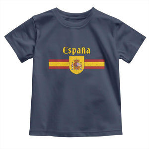 Espana Escudo Retro Spain Coat of Arms and Flag Español Toddler T Shirt TS11 Navy Print Your Wear