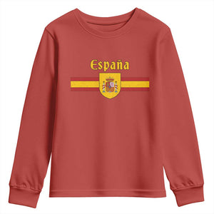 Espana Escudo Retro Spain Coat of Arms and Flag Español Youth Sweatshirt TS11 Red Print Your Wear