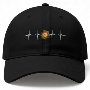 Argentina Sun of May Heartbeat ECG Pulse Argentine Pride Baseball Cap