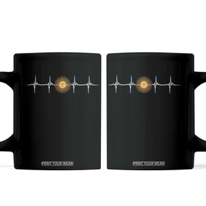 Argentina Sun of May Heartbeat ECG Pulse Argentine Pride Coffee Mug