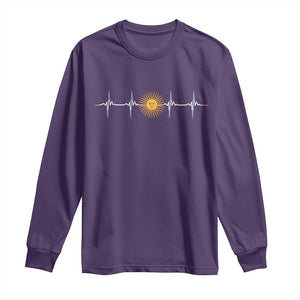 Argentina Sun of May Heartbeat ECG Pulse Argentine Pride Long Sleeve Shirt