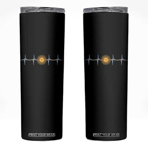 Argentina Sun of May Heartbeat ECG Pulse Argentine Pride Skinny Tumbler