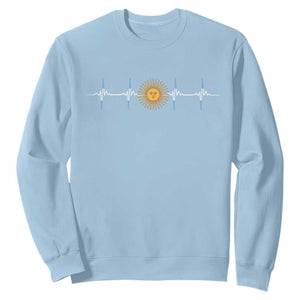 Argentina Sun of May Heartbeat ECG Pulse Argentine Pride Sweatshirt