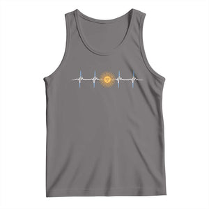 Argentina Sun of May Heartbeat ECG Pulse Argentine Pride Tank Top