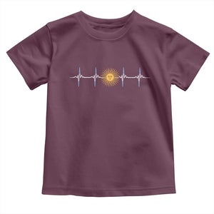 Argentina Sun of May Heartbeat ECG Pulse Argentine Pride Toddler T Shirt