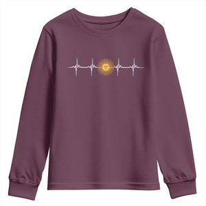 Argentina Sun of May Heartbeat ECG Pulse Argentine Pride Youth Sweatshirt