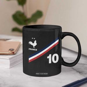 France Football Coq Coffee Mug French Flag Stripes Number 10 Athletic Soccer National Pride
