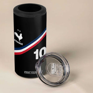 France Football Coq 4 in 1 Can Cooler Tumbler French Flag Stripes Number 10 Athletic Soccer National Pride