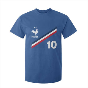France Football Coq T Shirt For Kid French Flag Stripes Number 10 Athletic Soccer National Pride