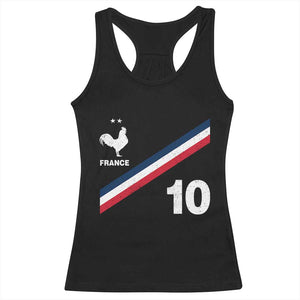 France Football Coq Racerback Tank Top French Flag Stripes Number 10 Athletic Soccer National Pride