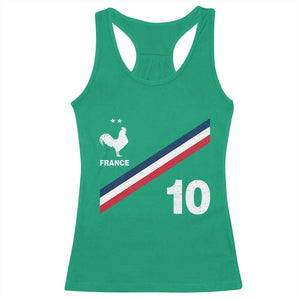 France Football Coq Racerback Tank Top French Flag Stripes Number 10 Athletic Soccer National Pride