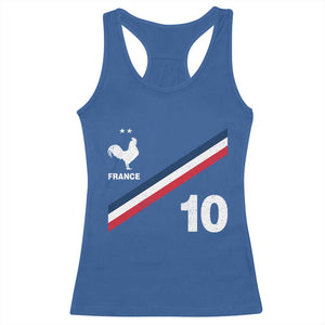 France Football Coq Racerback Tank Top French Flag Stripes Number 10 Athletic Soccer National Pride