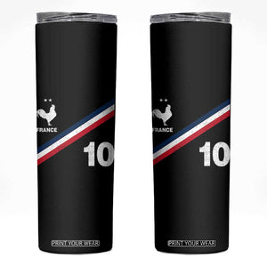 France Football Coq Skinny Tumbler French Flag Stripes Number 10 Athletic Soccer National Pride