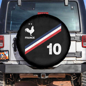 France Football Coq Spare Tire Cover French Flag Stripes Number 10 Athletic Soccer National Pride