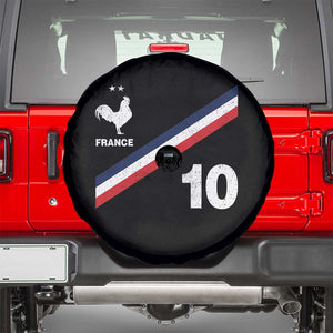 France Football Coq Spare Tire Cover French Flag Stripes Number 10 Athletic Soccer National Pride