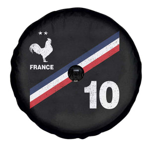 France Football Coq Spare Tire Cover French Flag Stripes Number 10 Athletic Soccer National Pride