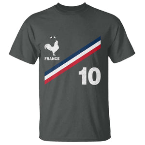 France Football Coq T Shirt French Flag Stripes Number 10 Athletic Soccer National Pride