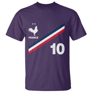 France Football Coq T Shirt French Flag Stripes Number 10 Athletic Soccer National Pride