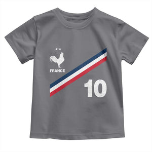 France Football Coq Toddler T Shirt French Flag Stripes Number 10 Athletic Soccer National Pride