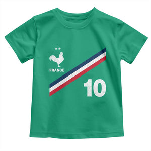 France Football Coq Toddler T Shirt French Flag Stripes Number 10 Athletic Soccer National Pride