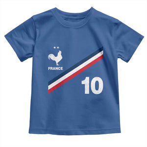 France Football Coq Toddler T Shirt French Flag Stripes Number 10 Athletic Soccer National Pride