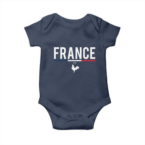 France Gallic Rooster Sports Throwback Design Vintage French Flag Baby Onesie