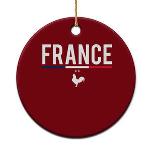 France Gallic Rooster Sports Throwback Design Vintage French Flag Ceramic Ornament